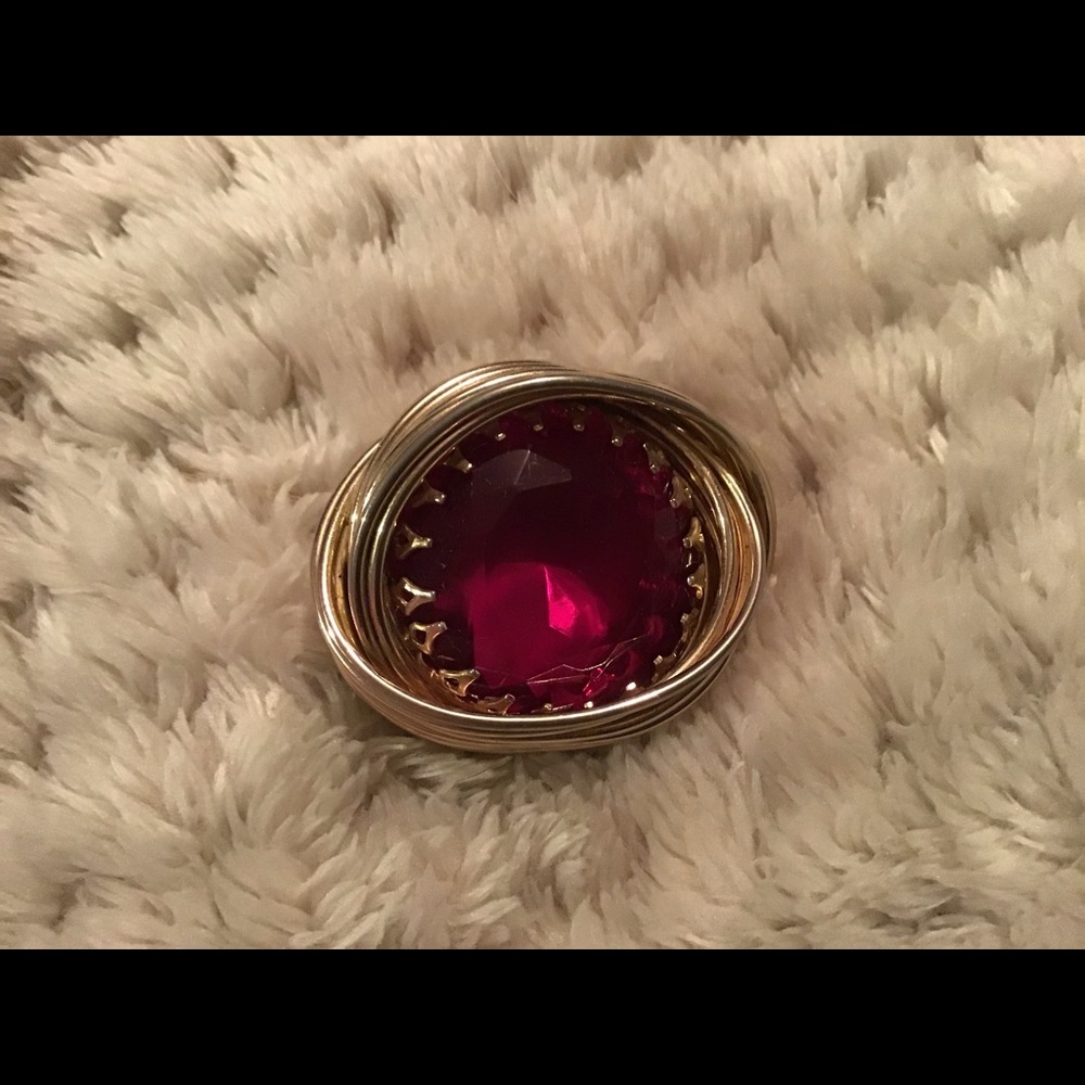 Kramer of New York red brooch